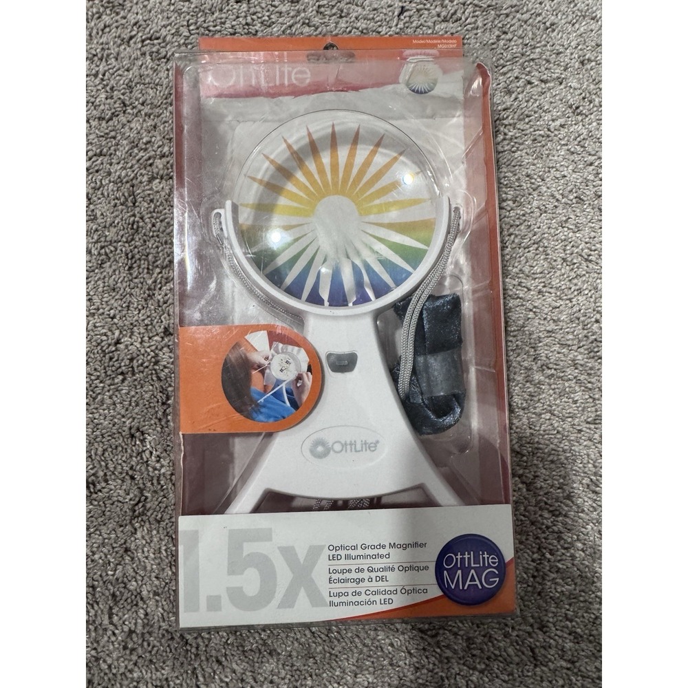Ottlite MAG Optical Grade Magnifier 1.5x LED illuminated Hands Free MG013HF NEW
